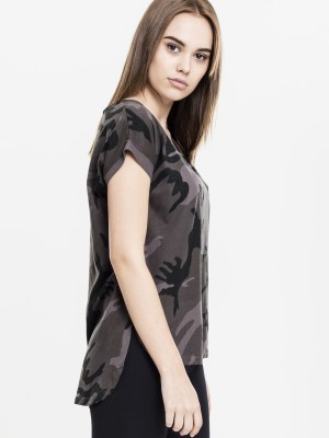 Дамска тениска в тъмен камуфлаж Urban Classics Ladies Camo Back Shaped Tee dark camo 