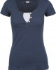 Дамска тениска в тъмносин цвят Urban Classics Ladies Two-Colored T-Shirt nvy/gry, Urban Classics, Тениски - Complex.bg