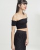 Дамски топ в черен цвят Urban Classics Ladies Cropped Cold Shoulder Smoke Top black, Urban Classics, Топове - Complex.bg