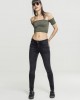 Дамски топ в масленозелен цвят Urban Classics Ladies Cropped Cold Shoulder Smoke Top olive, Urban Classics, Топове - Complex.bg