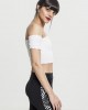 Дамски топ в бял цвят Urban Classics Ladies Cropped Cold Shoulder Smoke Top white, Urban Classics, Топове - Complex.bg