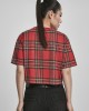 Дамска карирана къса тениска Urban Classics Ladies AOP Tartan Short Oversized Tee red/blk, Urban Classics, Тениски - Complex.bg