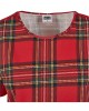 Дамска карирана къса тениска Urban Classics Ladies AOP Tartan Short Oversized Tee red/blk, Urban Classics, Тениски - Complex.bg