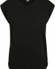 Дамска тениска в черен цвят Urban Classics Ladies Basic Shaped Tee black, Urban Classics, Тениски - Complex.bg