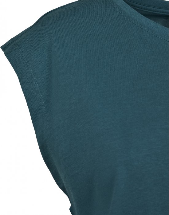 Дамска тениска в синьо-зелен цвят Urban Classics Ladies Basic Shaped Tee teal, Urban Classics, Тениски - Complex.bg