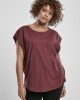 Дамска тениска в тъмночервен цвят Urban Classics Ladies Basic Shaped Tee cherry, Urban Classics, Тениски - Complex.bg