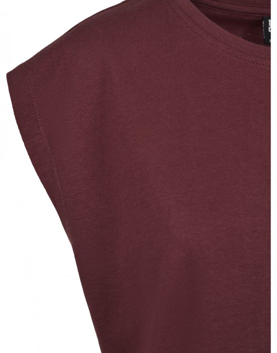 Дамска тениска в тъмночервен цвят Urban Classics Ladies Basic Shaped Tee cherry, Urban Classics, Тениски - Complex.bg