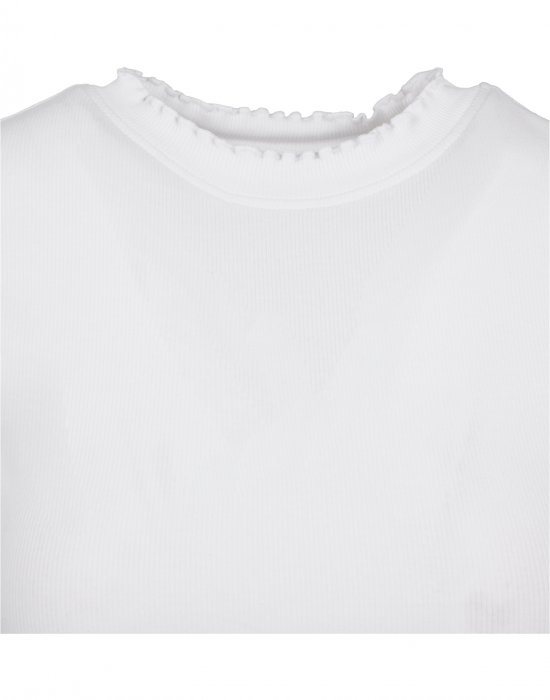 Дамска къса тениска в бял цвят Urban Classics Ladies Cropped Rib Tee white XXL, Urban Classics, Тениски - Complex.bg