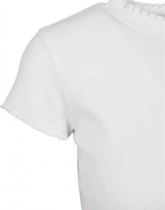 Дамска къса тениска в бял цвят Urban Classics Ladies Cropped Rib Tee white XXL, Urban Classics, Тениски - Complex.bg