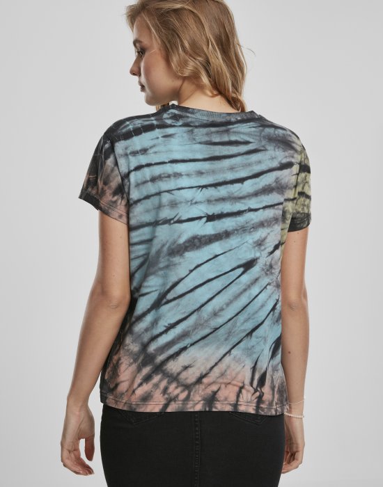 Дамска тениска Urban Classics Ladies Tie Dye Boyfriend Tee black, Urban Classics, Тениски - Complex.bg