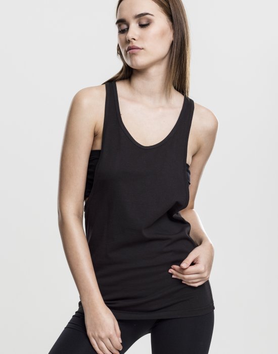 Дамски потник в черен цвят Urban Classics Ladies Loose Tank black, Urban Classics, Топове - Complex.bg