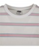 Дамска къса тениска на райета в бял цвят Urban Classics Ladies Stripe Cropped Tee white/girlypink, Urban Classics, Тениски - Complex.bg