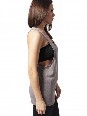 Дамски потник в цвят маслина Urban Classics Ladies Loose Burnout Tank olive 