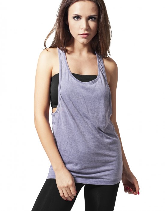 Дамски потник в син цвят Urban Classics Ladies Loose Burnout Tank denimblue, Urban Classics, Топове - Complex.bg