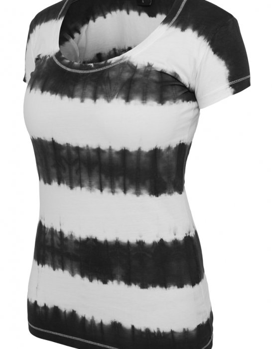 Дамска тениска в черен/бял цвят Urban Classics Ladies Dip Dye Stripe Tee blk/wht, Urban Classics, Тениски - Complex.bg