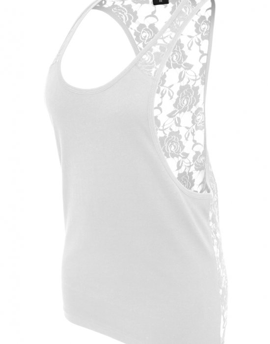 Дамски потник в бял цвят Urban Classics Ladies Flower Laces Loose Tank white, Urban Classics, Топове - Complex.bg