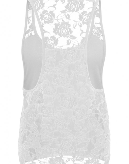 Дамски потник в бял цвят Urban Classics Ladies Flower Laces Loose Tank white, Urban Classics, Топове - Complex.bg