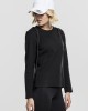 Дамска блуза в черен цвят Urban Classics Ladies Athletic Interlock Crewneck black, Urban Classics, Блузи - Complex.bg