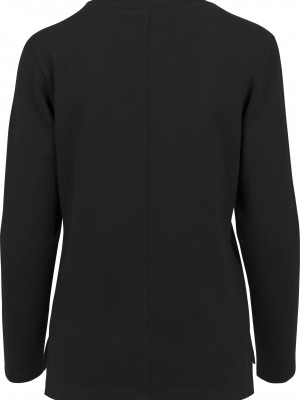 Дамска блуза в черен цвят Urban Classics Ladies Athletic Interlock Crewneck black  Дамска блуза в черен цвят Urban Classics Ladies Athletic Interlock Crewneck black