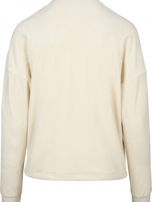 Дамска кадифена блуза в пясъчен цвят Urban Classics Ladies Oversized Velvet Crew sand  Дамска кадифена блуза в пясъчен цвят Urban Classics Ladies Oversized Velvet Crew sand