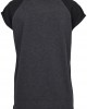 Дамска тениска с реглан ръкави в тъмносиво и черно Urban Classics Ladies Contrast Raglan Tee charcoal/black, Urban Classics, Тениски - Complex.bg