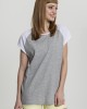 Дамска тениска с реглан ръкави в сиво и бяло Urban Classics Ladies Contrast Raglan Tee grey/white, Urban Classics, Тениски - Complex.bg