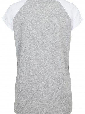 Дамска тениска с реглан ръкави в сиво и бяло Urban Classics Ladies Contrast Raglan Tee grey/white 