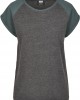 Дамска тениска с реглан ръкави в тъмносиво и тъмнозелено Urban Classics Ladies Contrast Raglan Tee charcoal/bottlegreen, Urban Classics, Тениски - Complex.bg