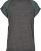 Дамска тениска с реглан ръкави в тъмносиво и тъмнозелено Urban Classics Ladies Contrast Raglan Tee charcoal/bottlegreen, Urban Classics, Тениски - Complex.bg