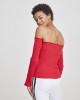 Дамска блуза с голи рамене в червен цвят Urban Classics Ladies Cold Shoulder Smoke L/S fire red, Urban Classics, Блузи - Complex.bg