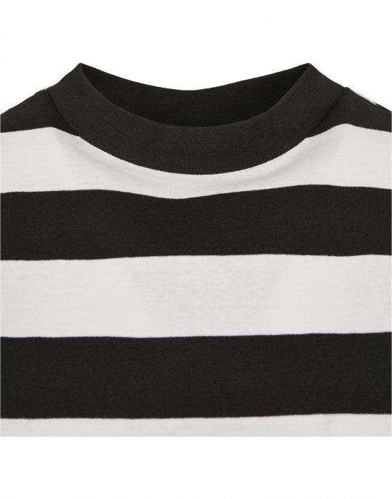 Дамска къса тениска в черно и бяло Urban Classics Ladies Stripe Short Tee black/white, Urban Classics, Тениски - Complex.bg