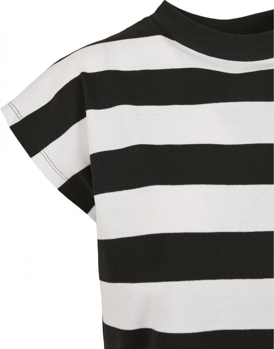 Дамска къса тениска в черно и бяло Urban Classics Ladies Stripe Short Tee black/white, Urban Classics, Тениски - Complex.bg