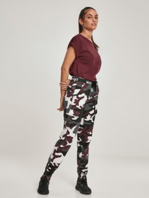 Дамска тениска в тъмночервен цвят Urban Classics Ladies Extended Shoulder Tee redwine 