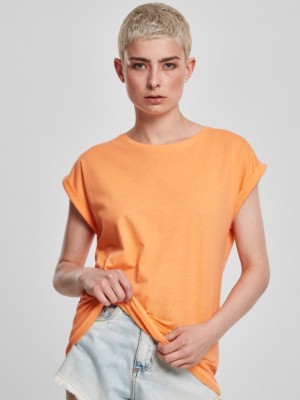 Дамска тениска в оранжев цвят Urban Classics Ladies Extended Shoulder Tee papaya 
