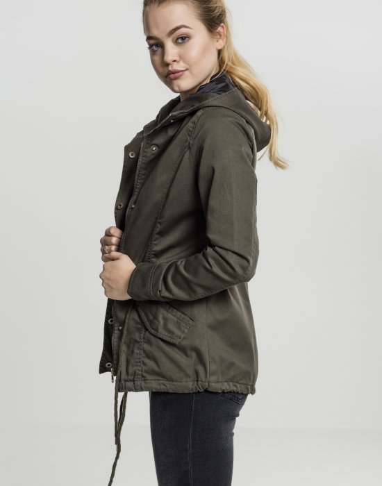 Дамска парка в масленозелен цвят Urban Classics Ladies Basic Cotton Parka olive, Urban Classics, Якета - Complex.bg