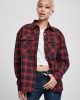 Дамска карирана риза в тъмносиньо и червено Urban Classics Ladies Oversized Overshirt midnightnavy/red, Urban Classics, Жилетки - Complex.bg