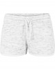 Дамски къси панталони в бял мраморен цвят Urban Classics Ladies Space Dye Hotpants wht/blk/wht, Urban Classics, Къси панталони - Complex.bg