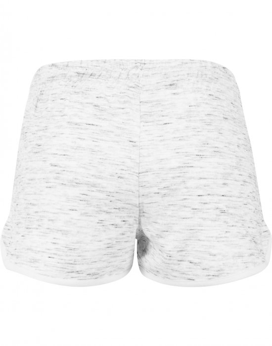 Дамски къси панталони в бял мраморен цвят Urban Classics Ladies Space Dye Hotpants wht/blk/wht, Urban Classics, Къси панталони - Complex.bg