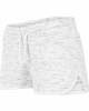 Дамски къси панталони в бял мраморен цвят Urban Classics Ladies Space Dye Hotpants wht/blk/wht, Urban Classics, Къси панталони - Complex.bg