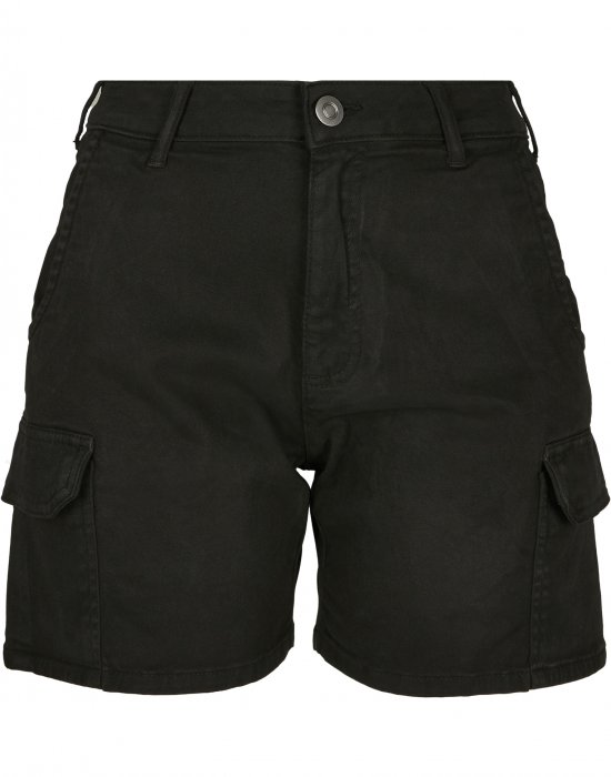 Дамски къси карго панталони в черен цвят Urban Classics Ladies High Waist Cargo Shorts black, Urban Classics, Къси панталони - Complex.bg