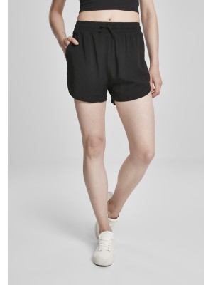 Дамски къси панталони от вискоза в черен цвят Urban Classics Ladies Viscose Resort Shorts black 