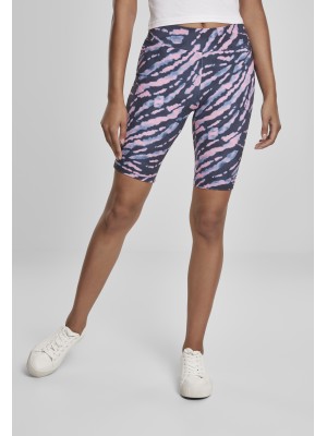 Дамски къс клин Urban Classics Ladies Tie Dye Cycling Shorts darkshadow/pink 