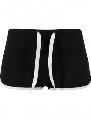 Дамски къси панталони в черен цвят Urban Classics  Ladies French Terry Hotpants blk/wht 