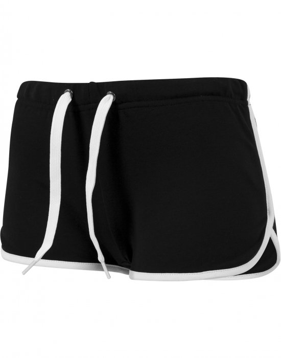 Дамски къси панталони в черен цвят Urban Classics  Ladies French Terry Hotpants blk/wht, Urban Classics, Къси панталони - Complex.bg