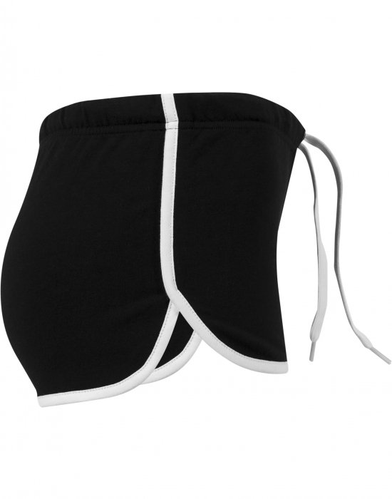 Дамски къси панталони в черен цвят Urban Classics  Ladies French Terry Hotpants blk/wht, Urban Classics, Къси панталони - Complex.bg