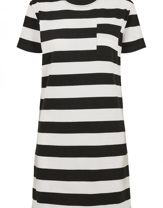 Дамска рокля в черно и бяло Urban Classics Ladies Stripe Boxy Tee Dress, Urban Classics, Рокли - Complex.bg