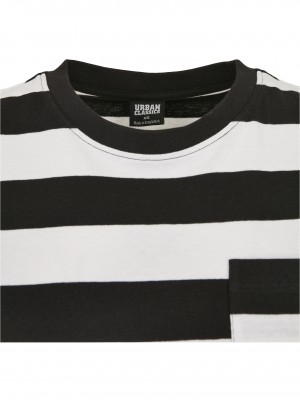 Дамска рокля в черно и бяло Urban Classics Ladies Stripe Boxy Tee Dress 