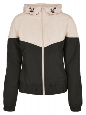 Дамско яке в розово и черно Urban Classics Ladies Arrow Windbreaker lightpink/black 