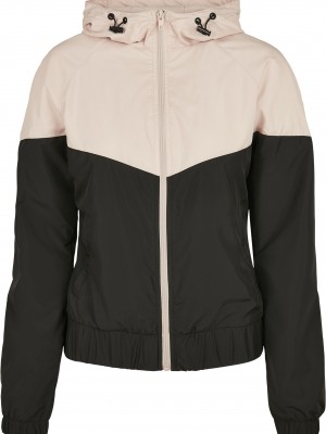 Дамско яке в розово и черно Urban Classics Ladies Arrow Windbreaker lightpink/black 