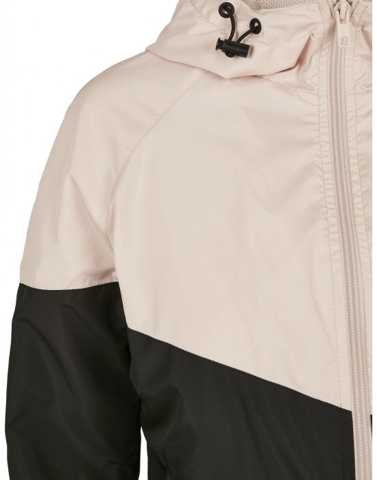 Дамско яке в розово и черно Urban Classics Ladies Arrow Windbreaker lightpink/black, Urban Classics, Якета - Complex.bg